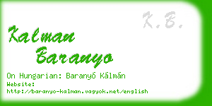 kalman baranyo business card